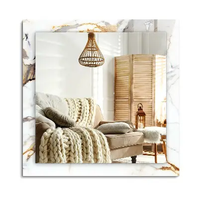 Miroir rectangulaire avec décoration marbre veiné