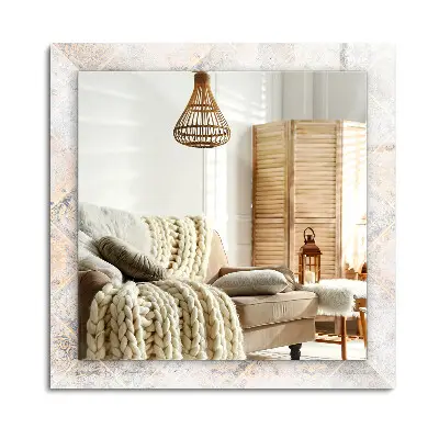Miroir rectangulaire avec cadre imprimé de carreaux à motifs