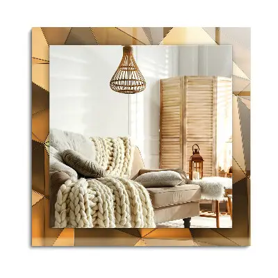 Miroir rectangulaire décoré de motifs géométriques dorés