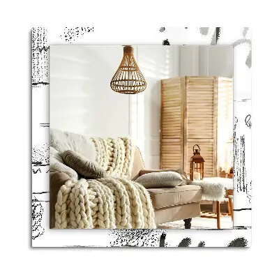 Miroir rectangulaire avec cadre et impression de motifs modernes abstraits