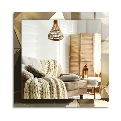 Miroir rectangulaire avec cadre et impression de formes géométriques
