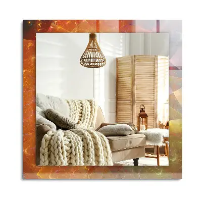 Miroir rectangulaire avec décoration spirale fractale colorée