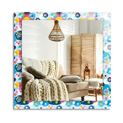 Miroir rectangulaire imprimé avec des motifs abstraits colorés