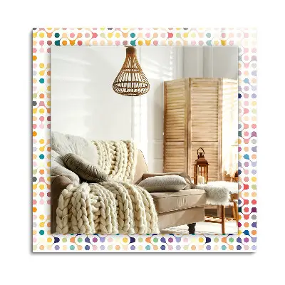 Miroir rectangulaire avec un motif géométrique coloré