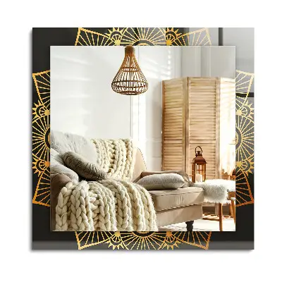 Miroir rectangulaire décoré d'un motif mandala