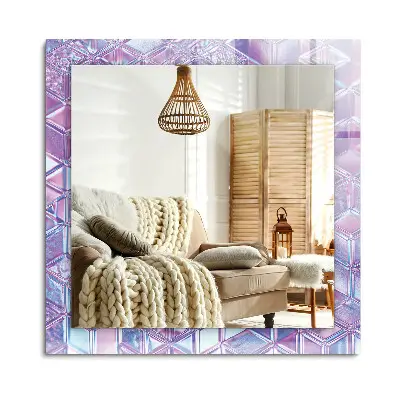Miroir rectangulaire avec décor de cubes transparents