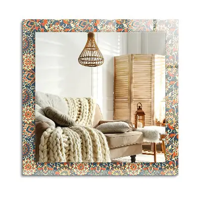 Miroir rectangulaire imprimé avec motif de papier peint à fleurs