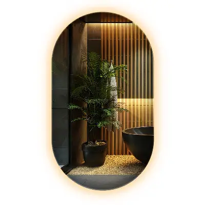 Miroir ovale moderne avec éclairage LED