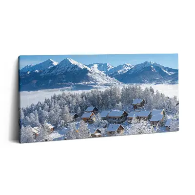 Tableau toile imprimée 140x70 Neige dans les Alpes