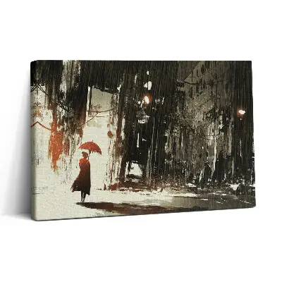 Tableau sur toile 30x20 Femme peinte avec une ombrelle