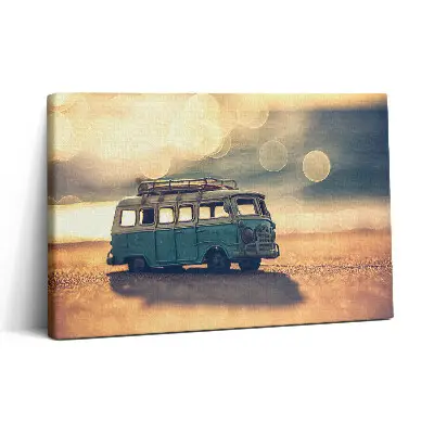 Tableau sur toile 30x20 Caravane sur la plage