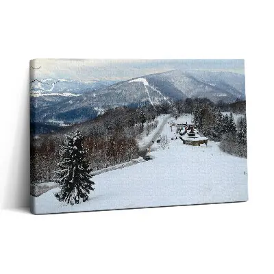 Tableau mural sur toile 30x20 Beskides silésiennes Ustroń hiver