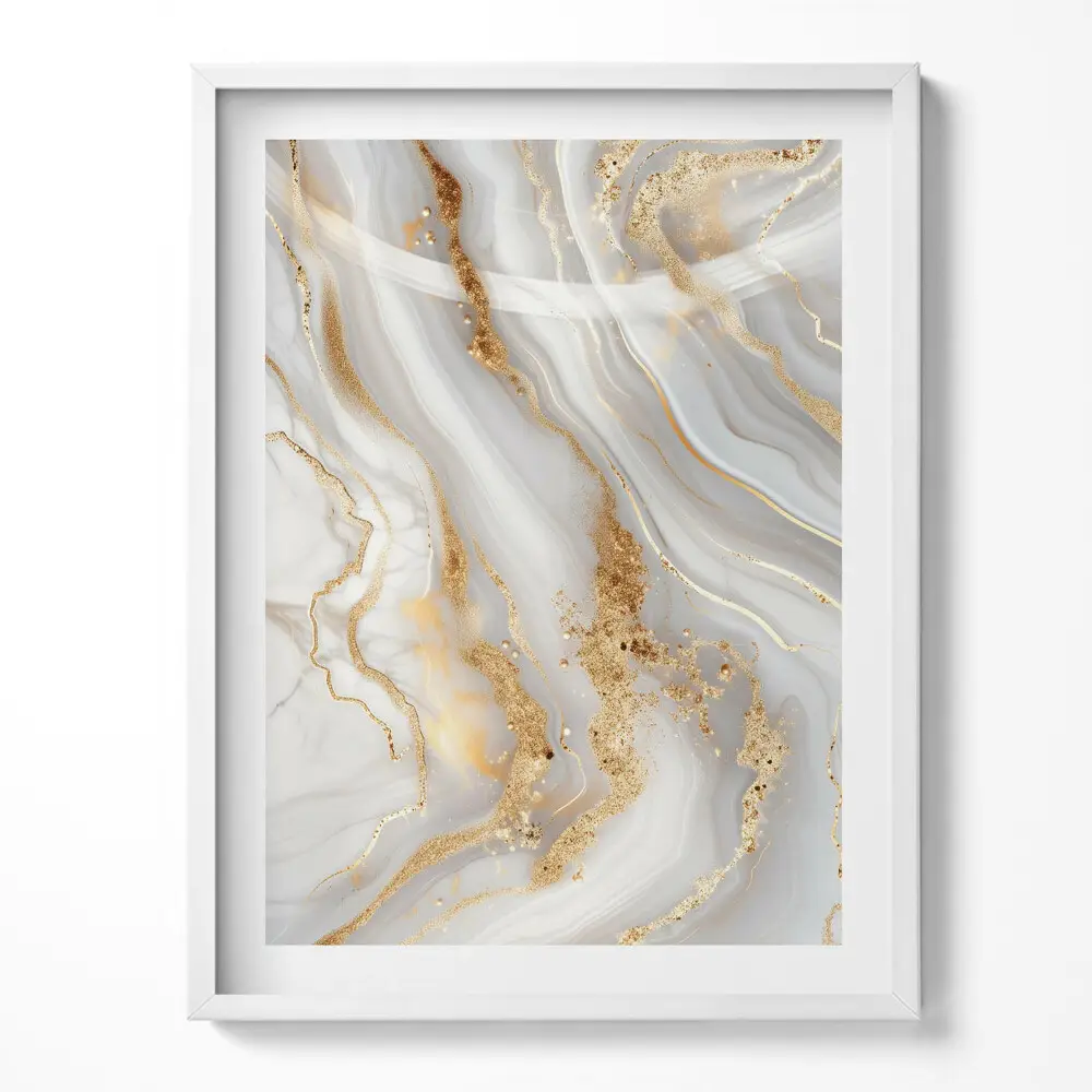 Tableau deco salon avec cadre Texture marbrée avec des reflets dorés