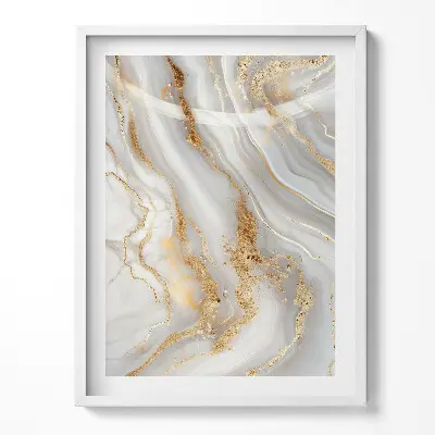 Tableau deco salon avec cadre Texture marbrée avec des reflets dorés