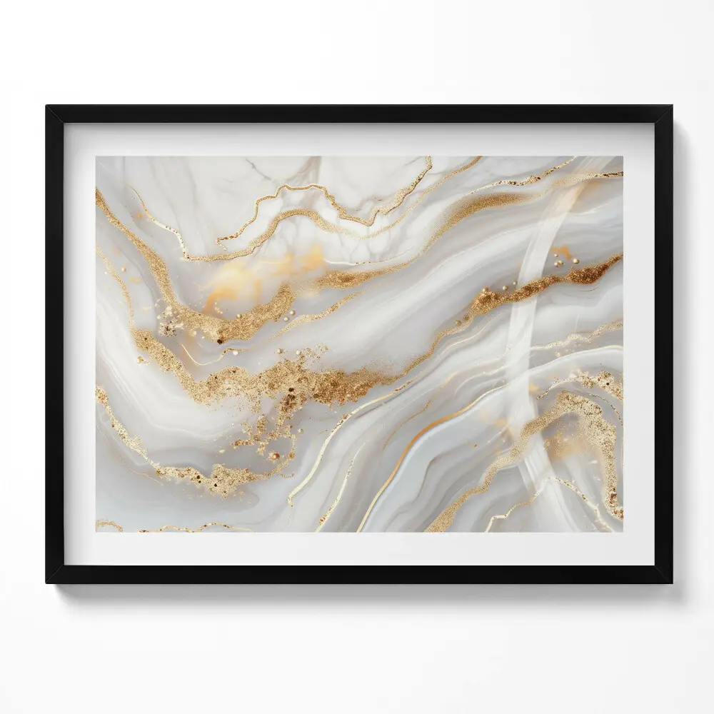 Tableau encadré moderne Texture marbrée avec des reflets dorés