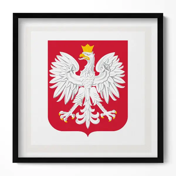 Tableau encadré L'aigle blanc, emblème de la Pologne