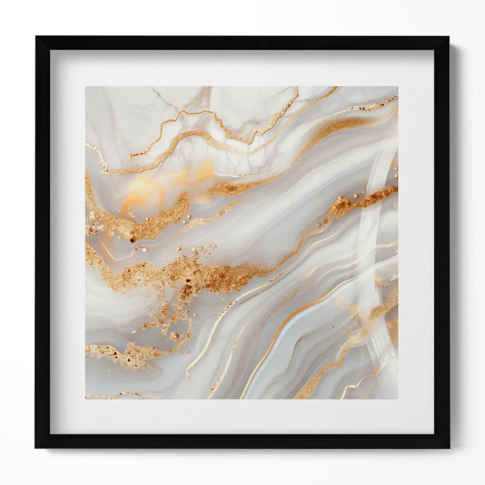 Tableau encadré Texture marbrée avec des reflets dorés