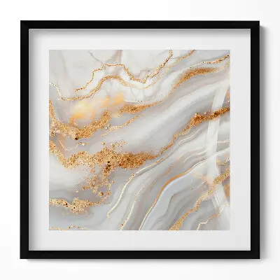 Tableau encadré Texture marbrée avec des reflets dorés