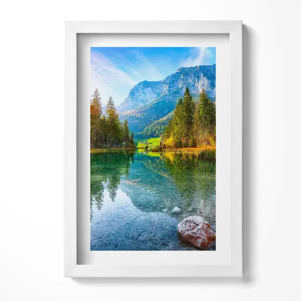 Tableau encadré Paysage des montagnes fluviales