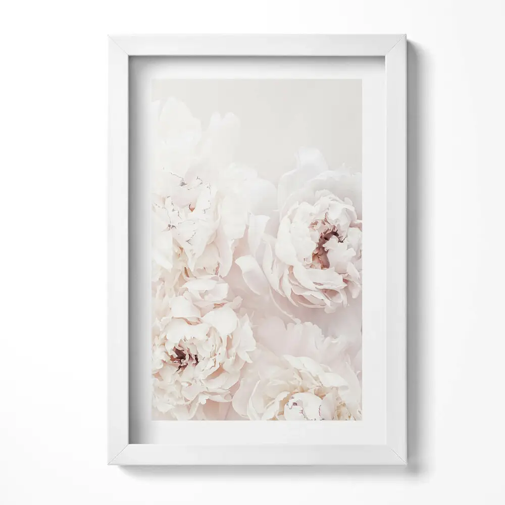 Tableau avec cadre fleurs de pivoine