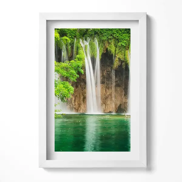 Tableau encadré Nature - lac en cascade et végétation