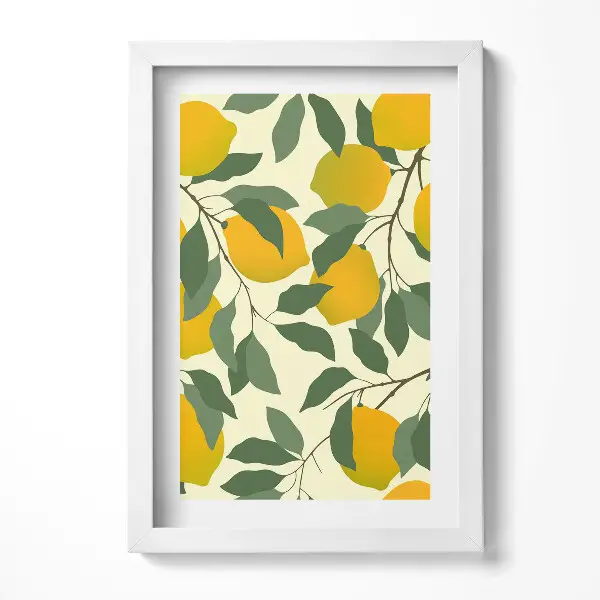 Tableau encadré Illustration pour la cuisine des citrons siciliens