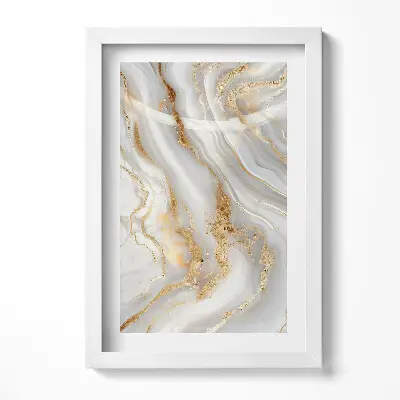 Tableau encadré Texture marbrée avec des reflets dorés