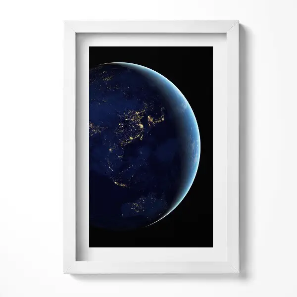Tableau avec cadre Le globe dans l'espace