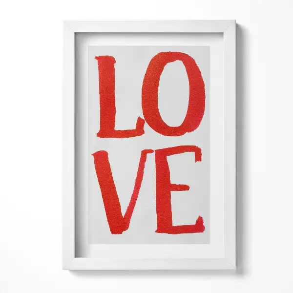 Tableau encadré Lettrage graffiti LOVE rouge