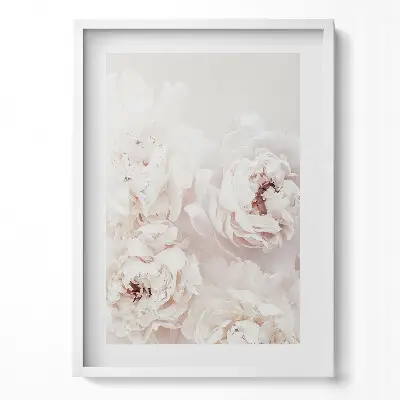 Tableau avec cadre fleurs de pivoine