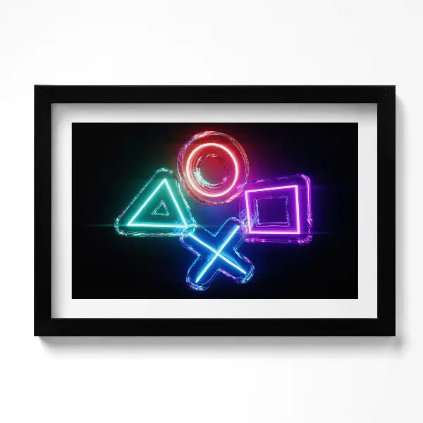 Tableau decoration avec cadre Symboles du joueur - signes sur la manette de la console
