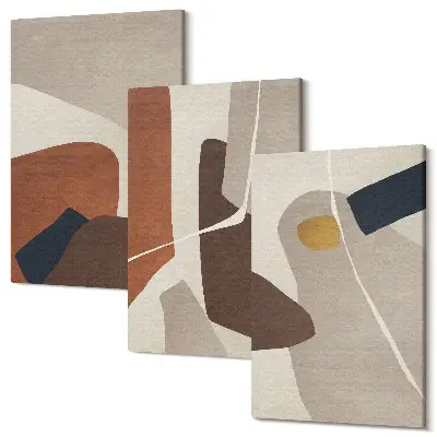 Tableau mural triptyque avec des formes abstraites de peinture bohème dans un style moderne