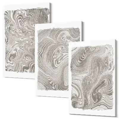 Tableau triptyque mural avec peinture abstraite aux formes modernes