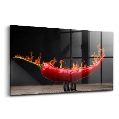 Tableau imprimé sur verre Pepperoni au poivre