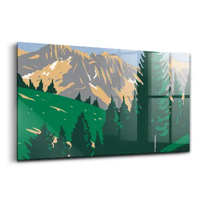 Tableau en verre imprimé représentant le parc national des Alpes en France