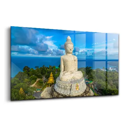 Tableau imprimé sur verre représentant un bouddha de Phuket, Thaïlande