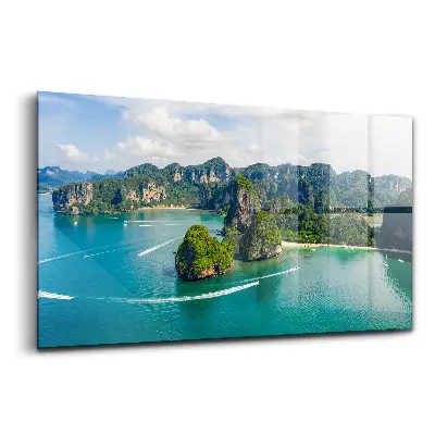 Tableau en verre imprimé représentant une île en Thaïlande