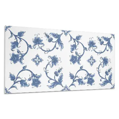 Crédence en verre avec motif floral en arrière-plan