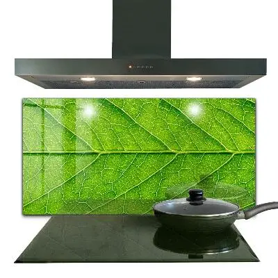 Crédence de cuisine en verre avec des détails délicats de feuilles