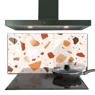 Crédence de cuisine en verre avec motif terrazzo