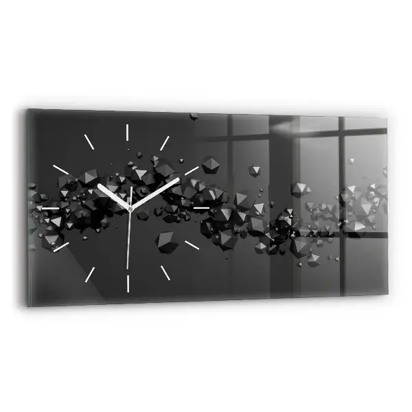 Horloge horizontale en verre Abstraction noire