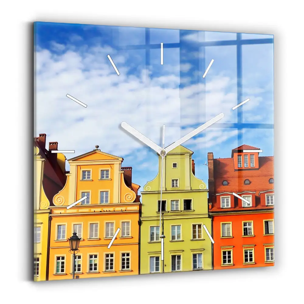 Horloge murale carrée Wroclaw z motywem Starego Miasta