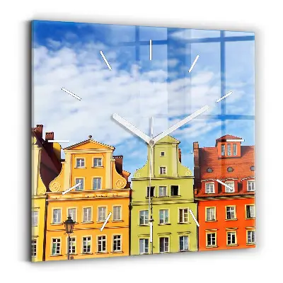 Horloge murale carrée Wroclaw z motywem Starego Miasta