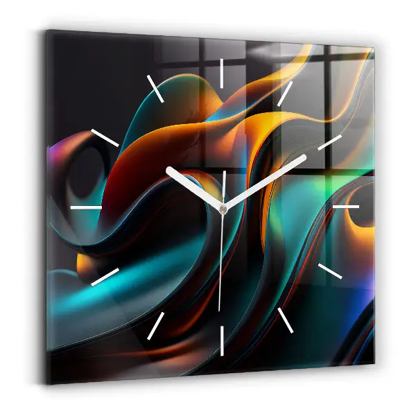Horloge murale carrée au motif « Vague futuriste »